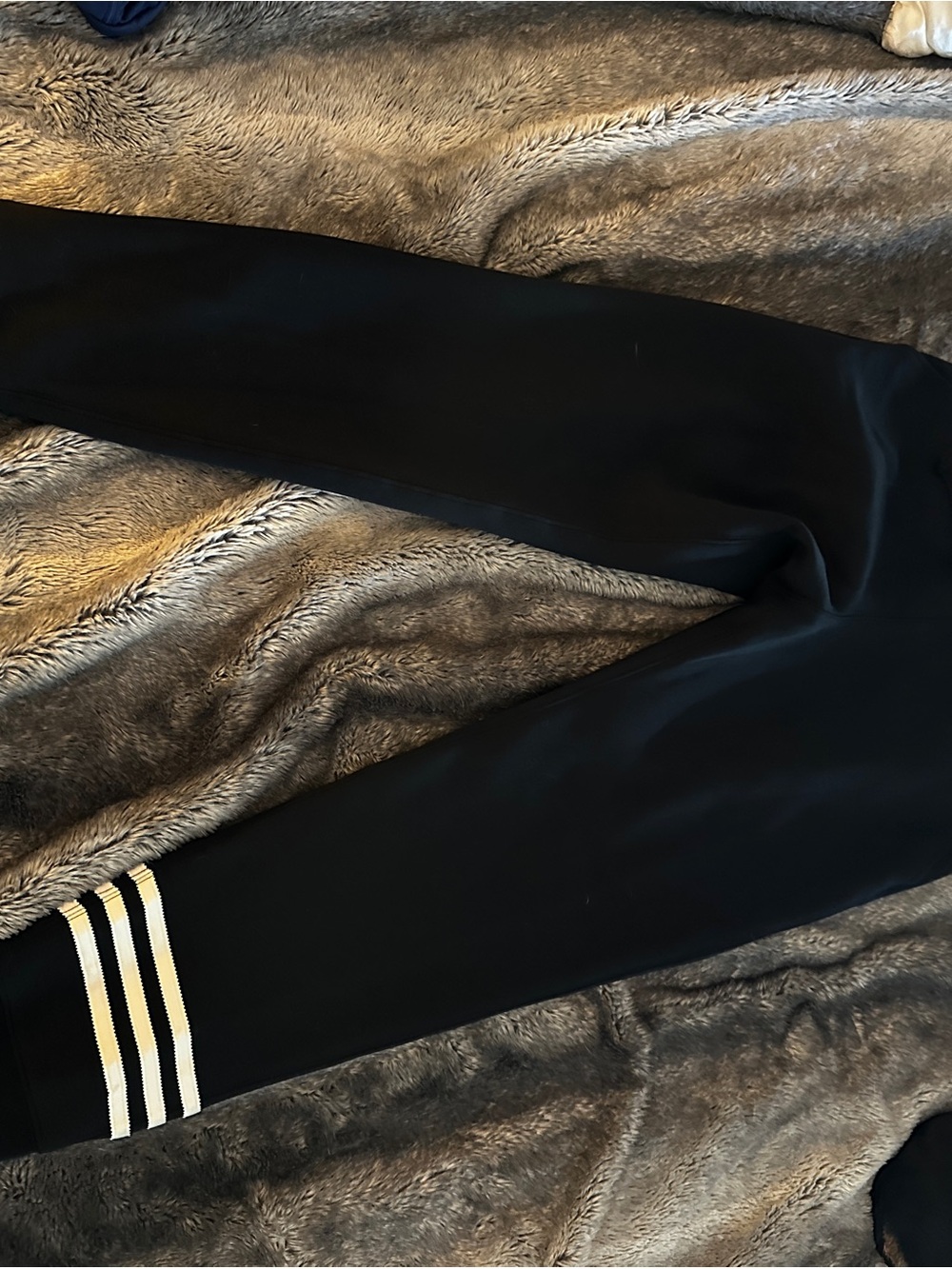 adidas Black Joggers with White Triple Stripe Cuffs